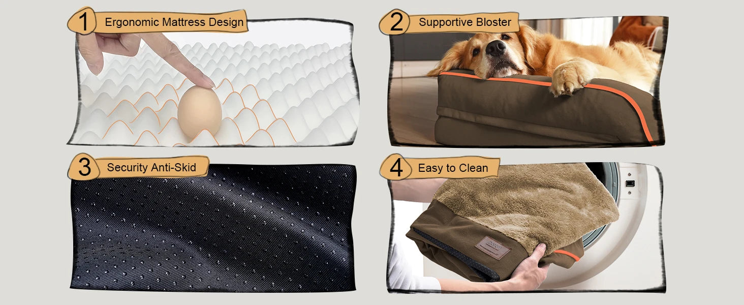Ultimate XL Orthopedic Memory Foam Dog Bed for Large Breeds – Luxury Comfort, Waterproof Durability, and Easy Maintenance